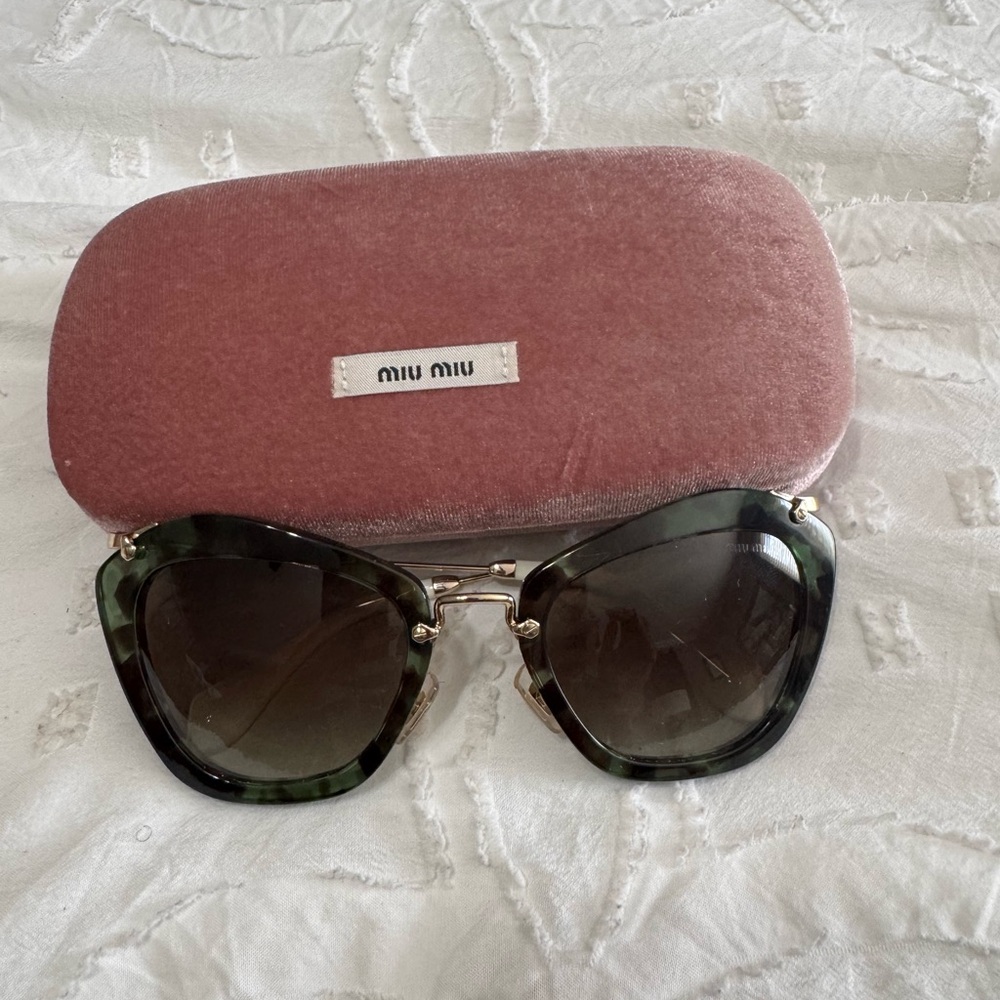 Miu Miu Black and Green Sunglasses